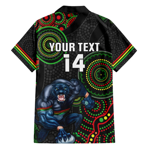 custom-nrl-panthers-family-matching-off-shoulder-short-dress-and-hawaiian-shirt-indigenous-penrith-dynamic-black-version