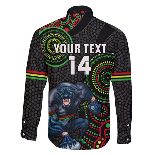 custom-nrl-panthers-family-matching-off-shoulder-short-dress-and-hawaiian-shirt-indigenous-penrith-dynamic-black-version