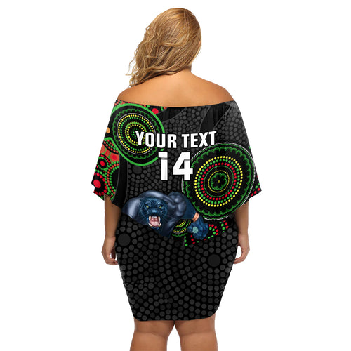 custom-nrl-panthers-family-matching-off-shoulder-short-dress-and-hawaiian-shirt-indigenous-penrith-dynamic-black-version
