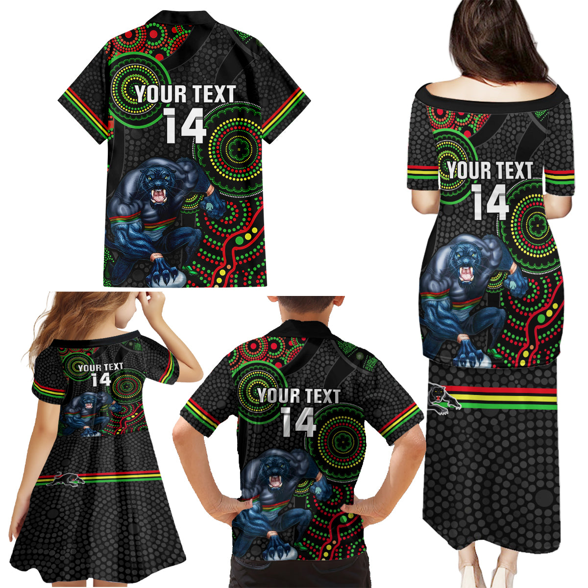 custom-nrl-panthers-family-matching-puletasi-dress-and-hawaiian-shirt-indigenous-penrith-dynamic-black-version
