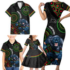 custom-nrl-panthers-family-matching-short-sleeve-bodycon-dress-and-hawaiian-shirt-indigenous-penrith-dynamic-black-version