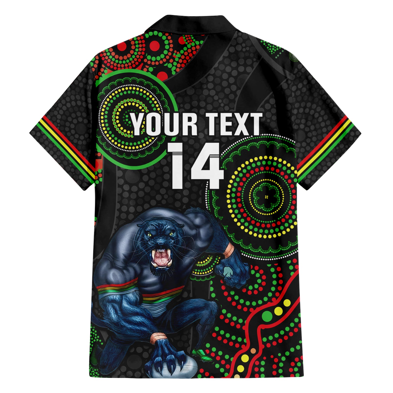 custom-nrl-panthers-family-matching-short-sleeve-bodycon-dress-and-hawaiian-shirt-indigenous-penrith-dynamic-black-version