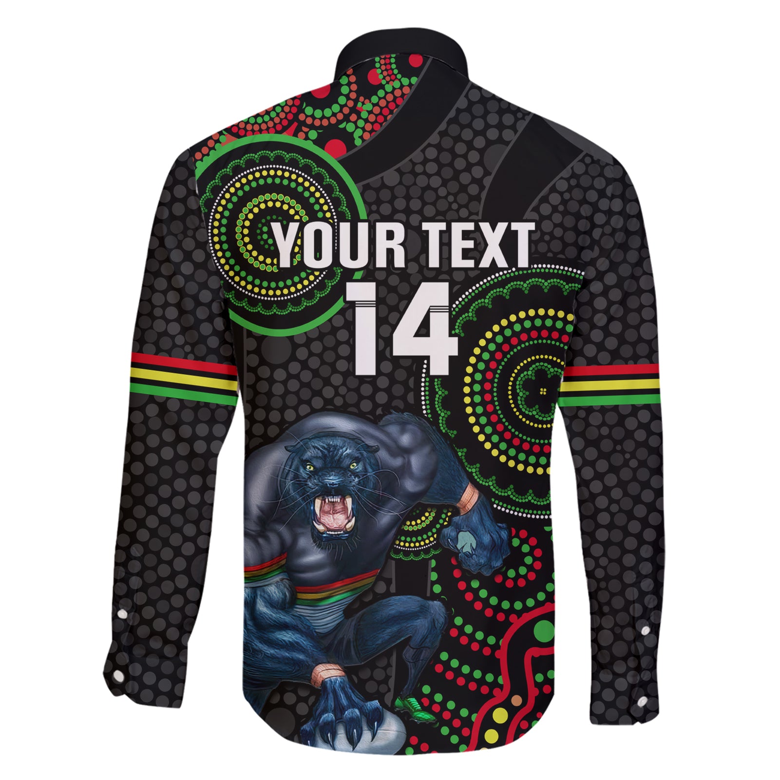 custom-nrl-panthers-family-matching-short-sleeve-bodycon-dress-and-hawaiian-shirt-indigenous-penrith-dynamic-black-version