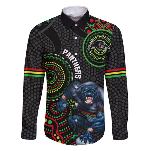 custom-nrl-panthers-family-matching-summer-maxi-dress-and-hawaiian-shirt-indigenous-penrith-dynamic-black-version