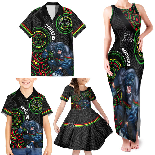custom-nrl-panthers-family-matching-tank-maxi-dress-and-hawaiian-shirt-indigenous-penrith-dynamic-black-version
