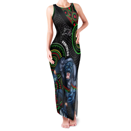 custom-nrl-panthers-family-matching-tank-maxi-dress-and-hawaiian-shirt-indigenous-penrith-dynamic-black-version