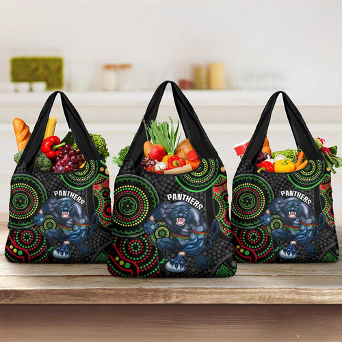 NRL Panthers Grocery Bag Indigenous Penrith Dynamic Black Version