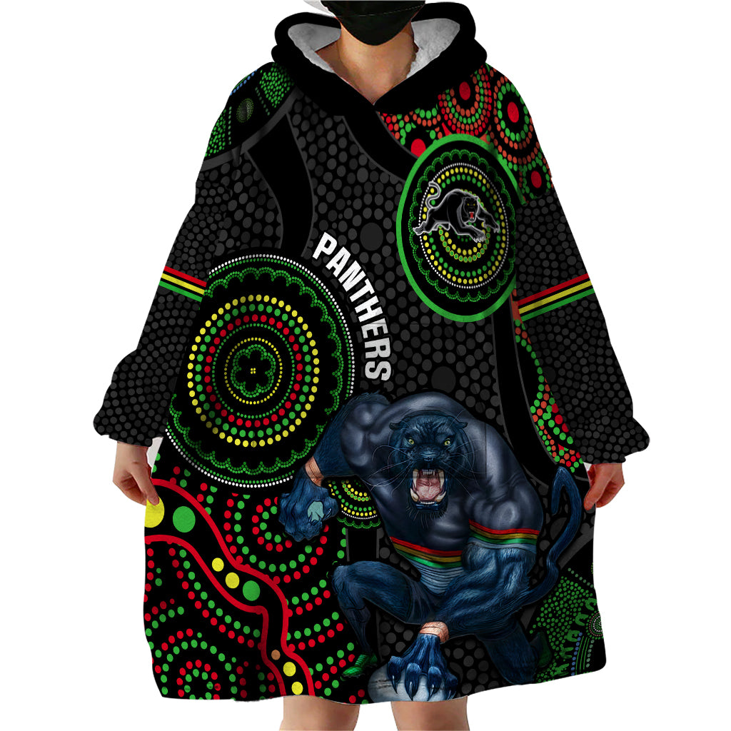 custom-nrl-panthers-wearable-blanket-hoodie-indigenous-penrith-dynamic-black-version