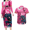 custom-nrl-panthers-couples-matching-long-sleeve-bodycon-dress-and-hawaiian-shirt-indigenous-penrith-dynamic-pink-version