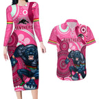 custom-nrl-panthers-couples-matching-long-sleeve-bodycon-dress-and-hawaiian-shirt-indigenous-penrith-dynamic-pink-version