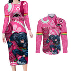 custom-nrl-panthers-couples-matching-long-sleeve-bodycon-dress-and-long-sleeve-button-shirt-indigenous-penrith-dynamic-pink-version