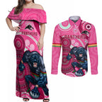 custom-nrl-panthers-couples-matching-off-shoulder-maxi-dress-and-long-sleeve-button-shirt-indigenous-penrith-dynamic-pink-version