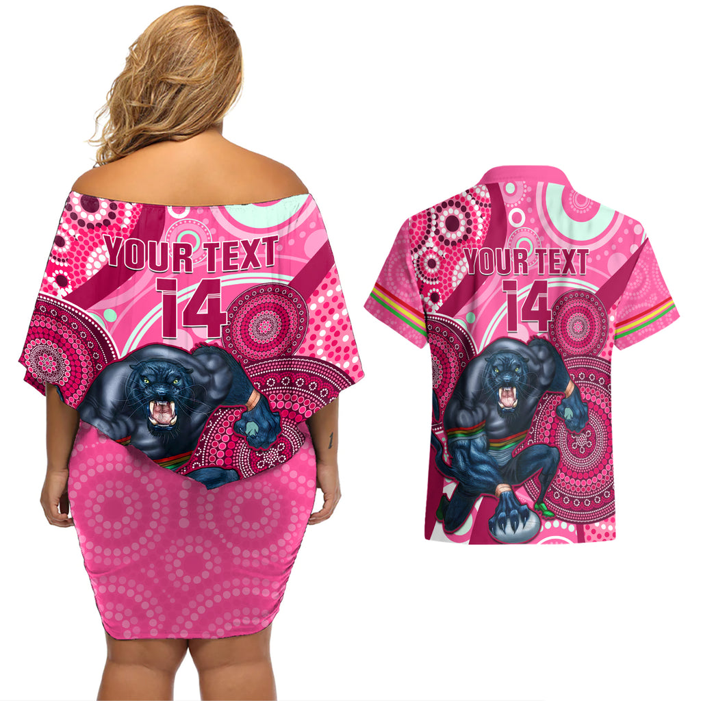 custom-nrl-panthers-couples-matching-off-shoulder-short-dress-and-hawaiian-shirt-indigenous-penrith-dynamic-pink-version