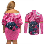 custom-nrl-panthers-couples-matching-off-shoulder-short-dress-and-long-sleeve-button-shirt-indigenous-penrith-dynamic-pink-version