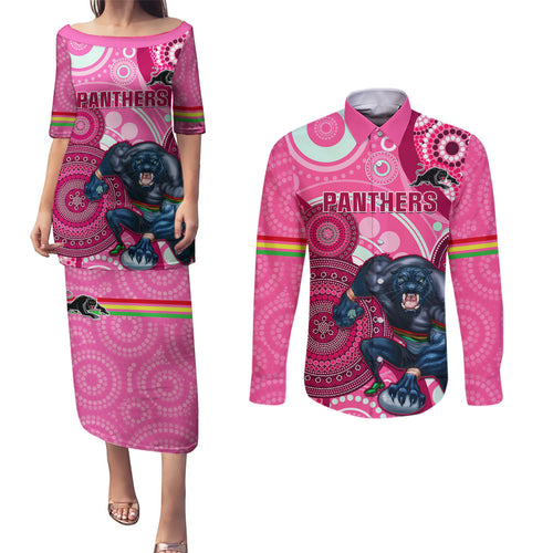 custom-nrl-panthers-couples-matching-puletasi-dress-and-long-sleeve-button-shirt-indigenous-penrith-dynamic-pink-version