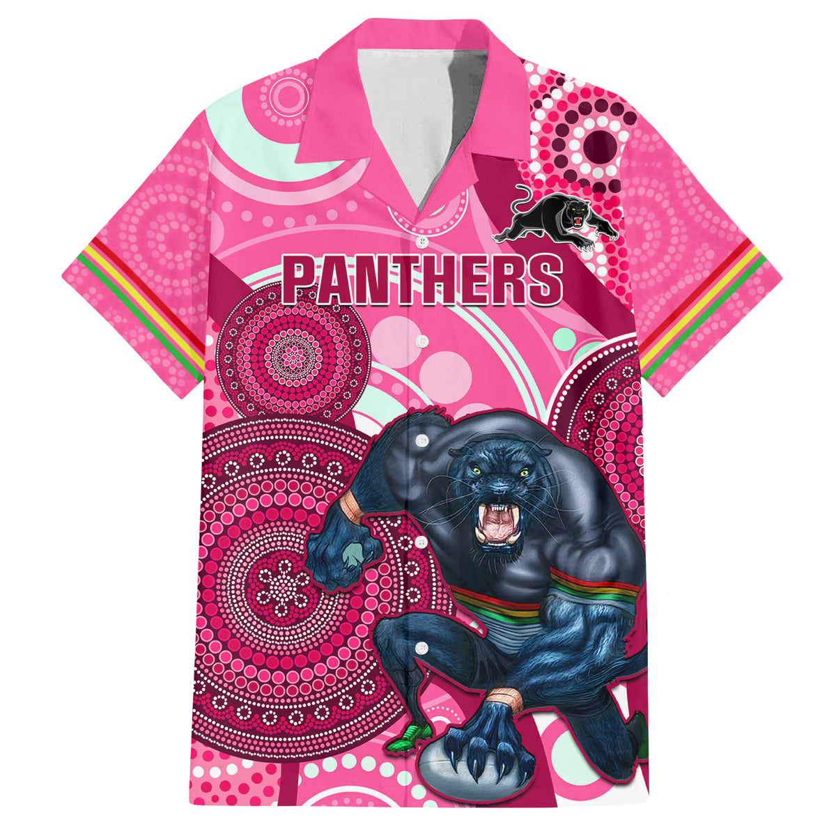 custom-nrl-panthers-family-matching-off-shoulder-maxi-dress-and-hawaiian-shirt-indigenous-penrith-dynamic-pink-version