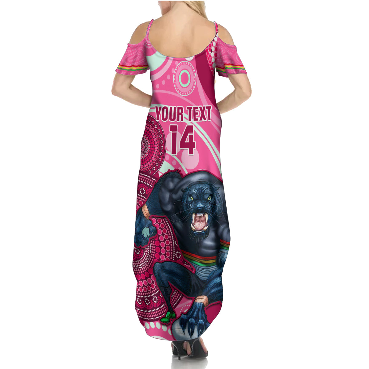 custom-nrl-panthers-family-matching-summer-maxi-dress-and-hawaiian-shirt-indigenous-penrith-dynamic-pink-version
