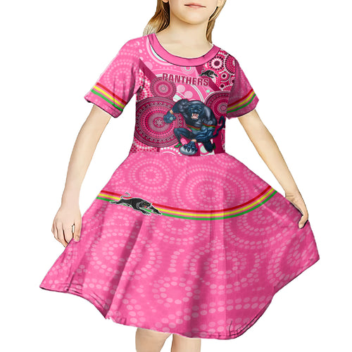 custom-nrl-panthers-kid-short-sleeve-dress-indigenous-penrith-dynamic-pink-version