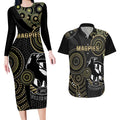 custom-afl-collingwood-couples-matching-long-sleeve-bodycon-dress-and-hawaiian-shirt-indigenous-magpies-dynamic-version