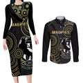 custom-afl-collingwood-couples-matching-long-sleeve-bodycon-dress-and-long-sleeve-button-shirt-indigenous-magpies-dynamic-version