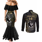 custom-afl-collingwood-couples-matching-mermaid-dress-and-long-sleeve-button-shirt-indigenous-magpies-dynamic-version