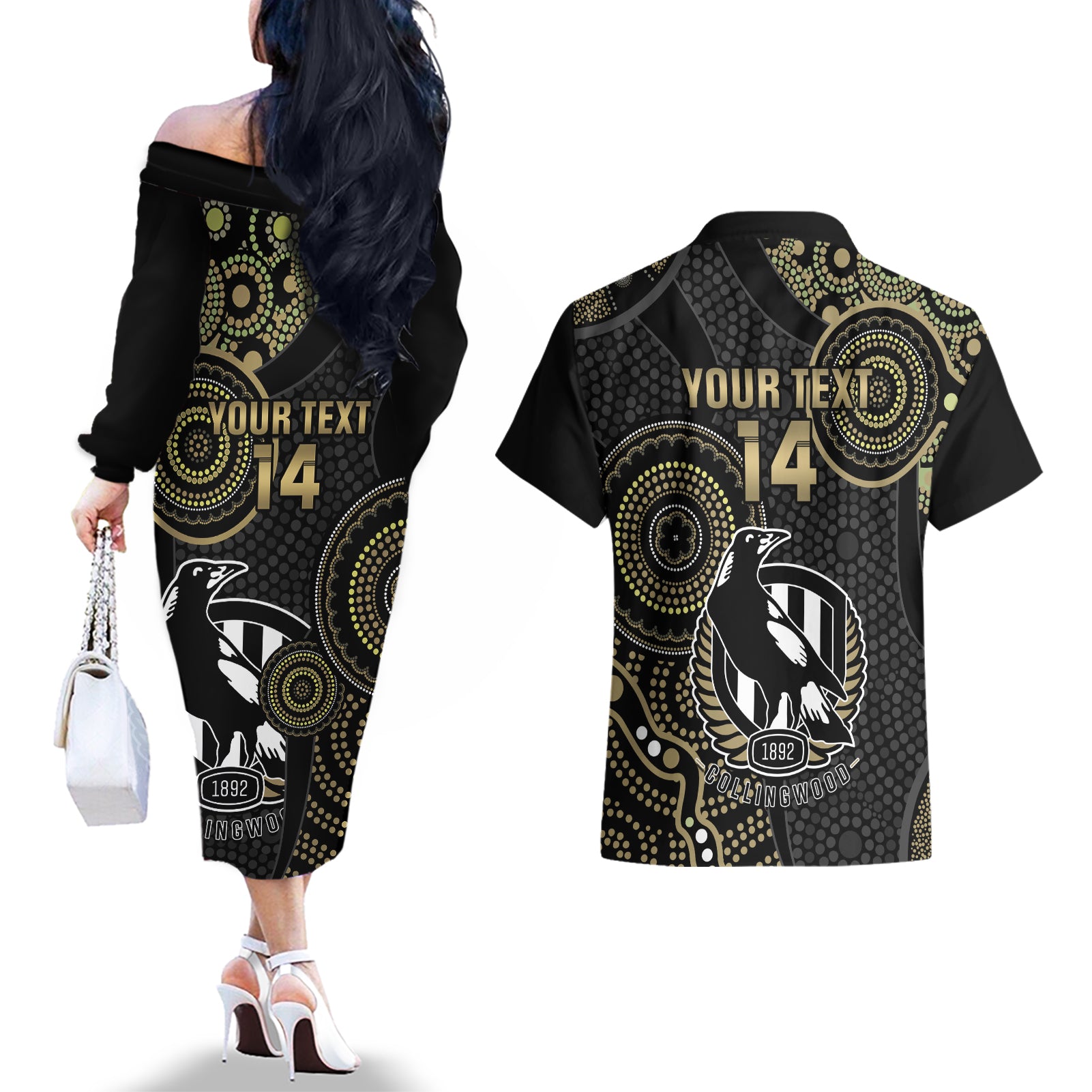 custom-afl-collingwood-couples-matching-off-the-shoulder-long-sleeve-dress-and-hawaiian-shirt-indigenous-magpies-dynamic-version