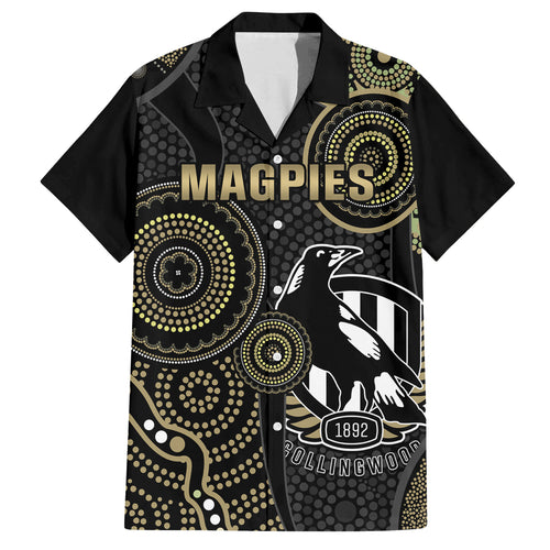 custom-afl-collingwood-family-matching-off-shoulder-maxi-dress-and-hawaiian-shirt-indigenous-magpies-dynamic-version