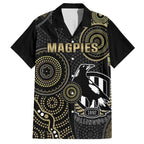 custom-afl-collingwood-family-matching-short-sleeve-bodycon-dress-and-hawaiian-shirt-indigenous-magpies-dynamic-version