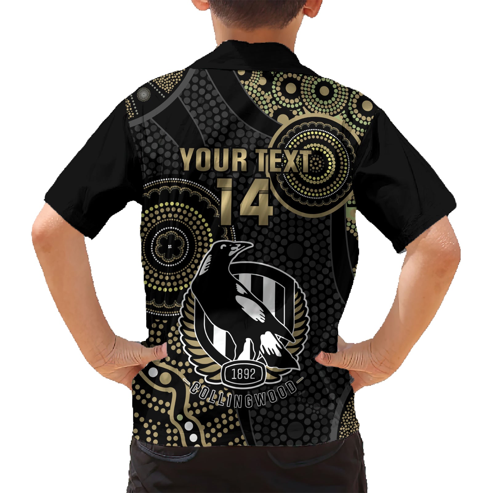 custom-afl-collingwood-kid-hawaiian-shirt-indigenous-magpies-dynamic-version