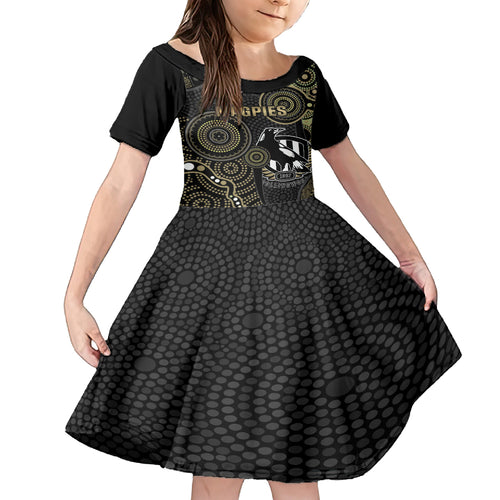 custom-afl-collingwood-kid-short-sleeve-dress-indigenous-magpies-dynamic-version