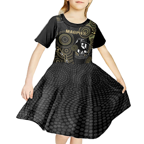 custom-afl-collingwood-kid-short-sleeve-dress-indigenous-magpies-dynamic-version