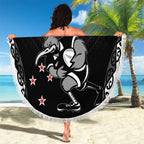 Aotearoa Rugby Custom Beach Blanket Maori Kiwi - Mascot Style