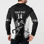 Aotearoa Rugby Custom Button Sweatshirt Maori Kiwi - Mascot Style