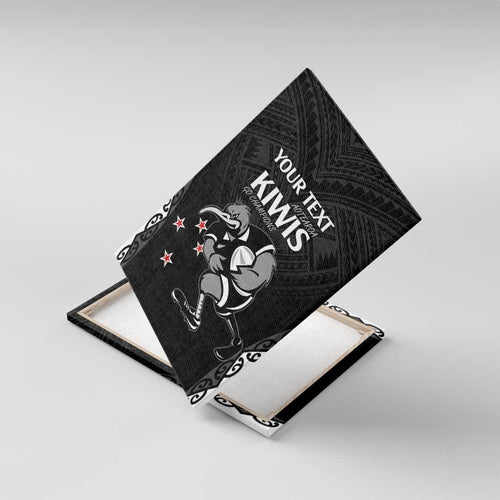 Aotearoa Rugby Custom Canvas Wall Art Maori Kiwi - Mascot Style