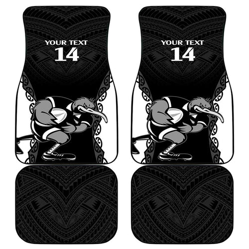 Aotearoa Rugby Custom Car Mats Maori Kiwi - Mascot Style