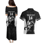 Aotearoa Rugby Custom Couples Matching Puletasi and Hawaiian Shirt Maori Kiwi - Mascot Style