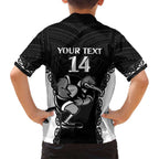 Aotearoa Rugby Custom Family Matching Tank Maxi Dress and Hawaiian Shirt Maori Kiwi - Mascot Style