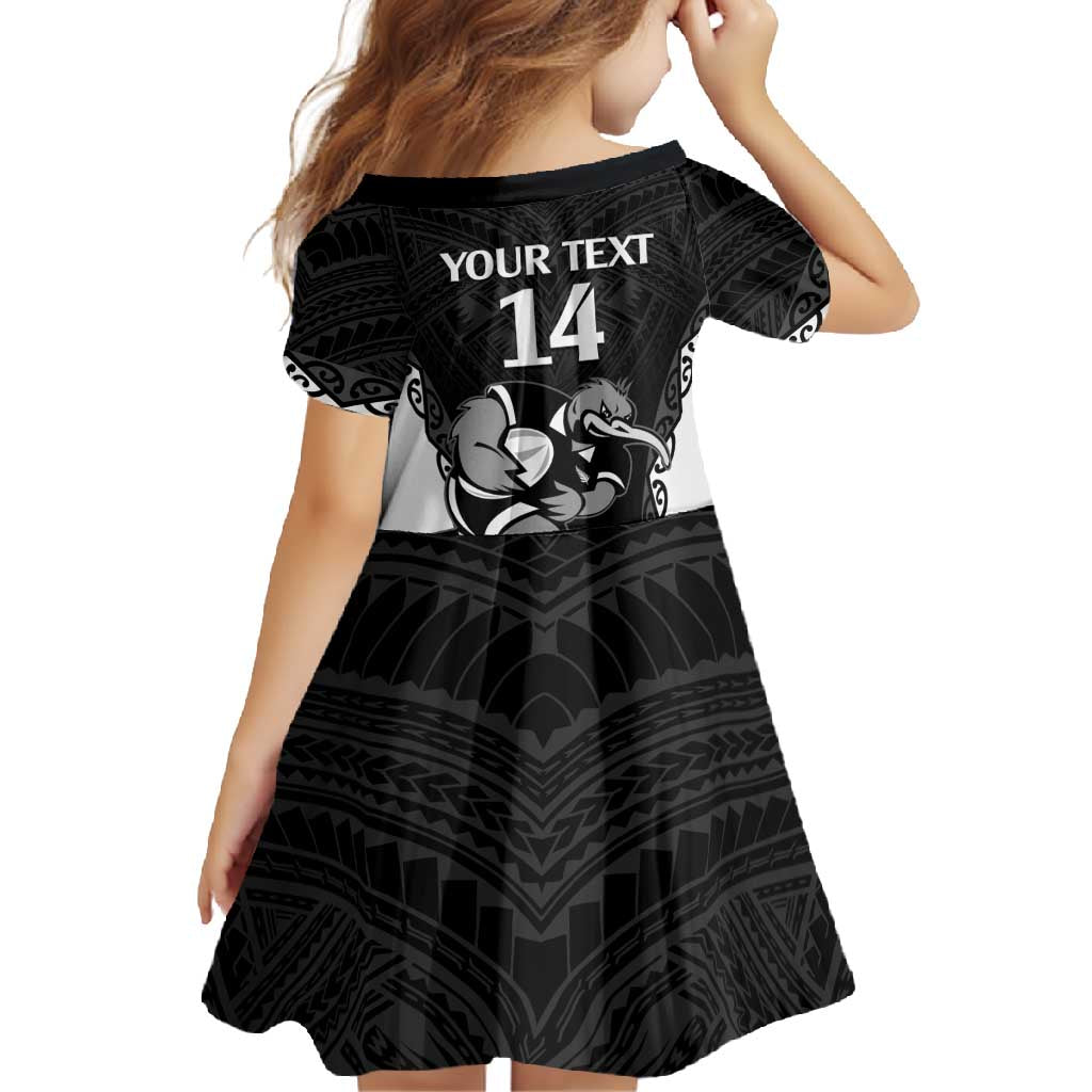 Aotearoa Rugby Custom Family Matching Tank Maxi Dress and Hawaiian Shirt Maori Kiwi - Mascot Style