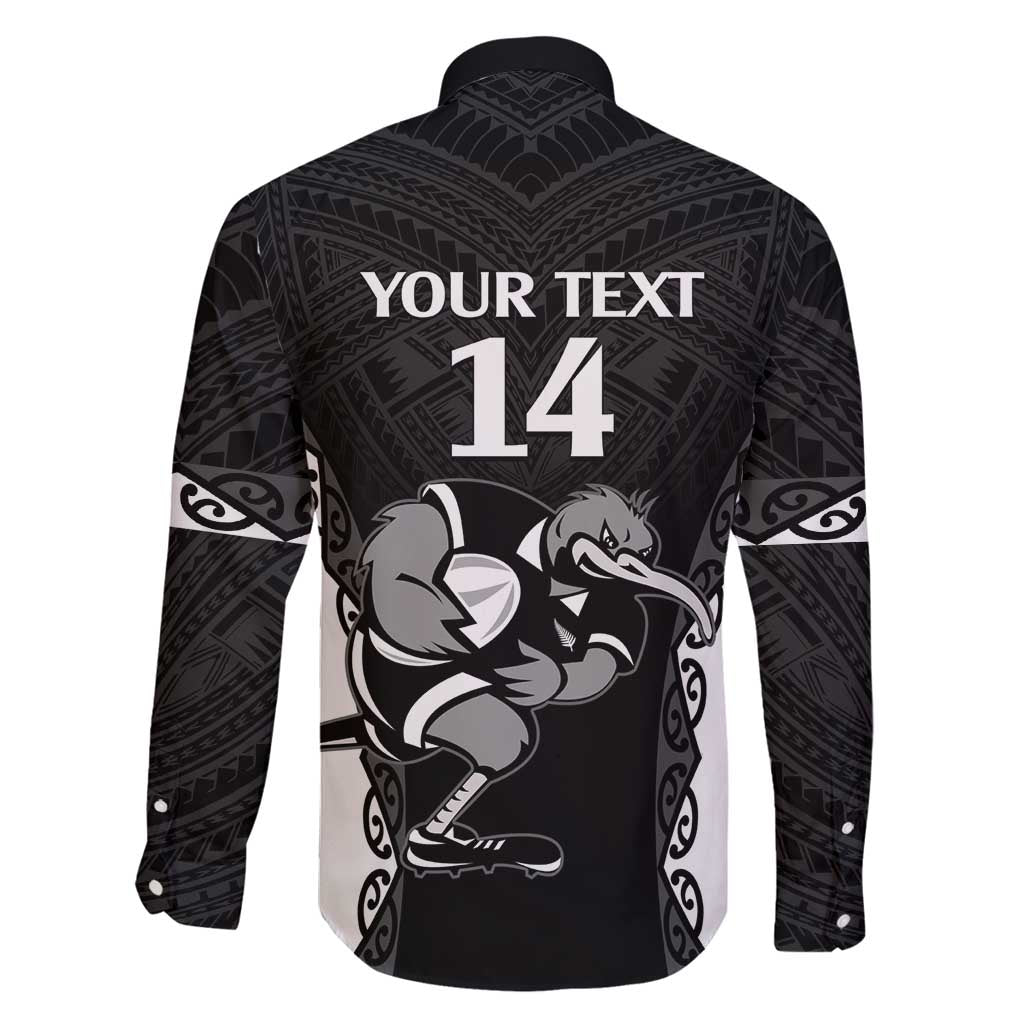 Aotearoa Rugby Custom Family Matching Tank Maxi Dress and Hawaiian Shirt Maori Kiwi - Mascot Style