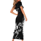 Aotearoa Rugby Custom Short Sleeve Bodycon Dress Maori Kiwi - Mascot Style