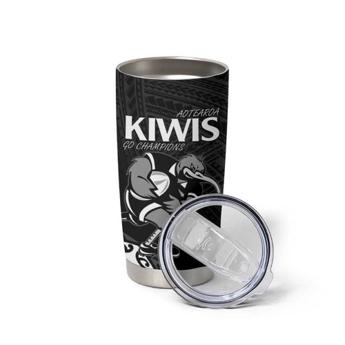 Custom Aotearoa Rugby Tumbler Cup Maori Kiwi - Mascot Style