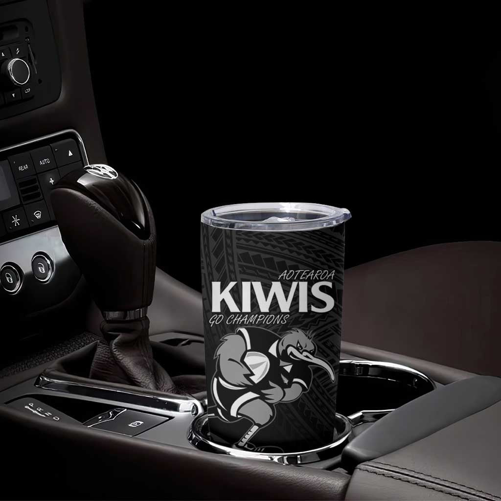 Custom Aotearoa Rugby Tumbler Cup Maori Kiwi - Mascot Style