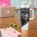 Custom Aotearoa Rugby Tumbler With Handle Maori Kiwi - Mascot Style