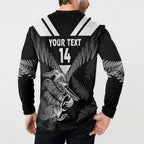 Aotearoa Silver Fern Rugby Custom Button Sweatshirt 2024 Go Kiwi