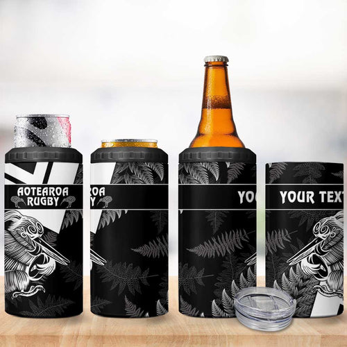 Custom Aotearoa Silver Fern Rugby 4 in 1 Can Cooler Tumbler 2024 Go Kiwi