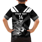 Aotearoa Silver Fern Rugby Custom Family Matching Off The Shoulder Long Sleeve Dress and Hawaiian Shirt 2024 Go Kiwi