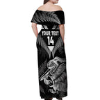 Aotearoa Silver Fern Rugby Custom Off Shoulder Maxi Dress 2024 Go Kiwi
