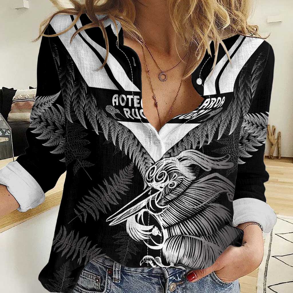 Aotearoa Silver Fern Rugby Custom Women Casual Shirt 2024 Go Kiwi