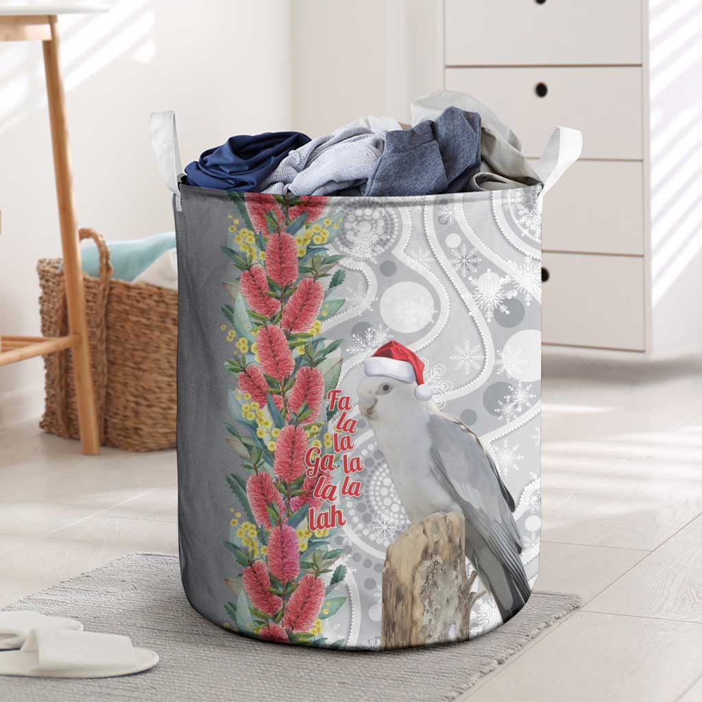 Blue Galah Mutation Christmas Australia Laundry Basket Falalalala Galalah Bottlebrush Grey Aboriginal Art - Aussie Hoodie