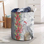 Blue Galah Mutation Christmas Australia Laundry Basket Falalalala Galalah Bottlebrush Grey Aboriginal Art - Aussie Hoodie